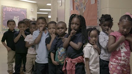 The Invisible Heart / Melody pre K students in line