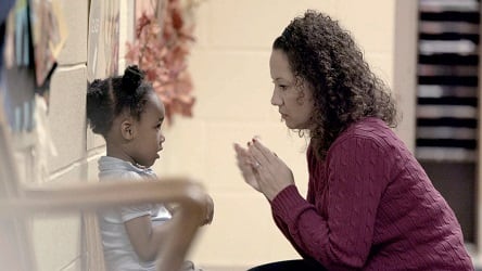 The Invisible Heart / Teacher Michelle Stewin speaks to student